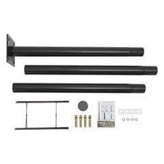 3m/10ft Black Galvanized Steel Parking Lot Lighting Post W/ Ground Cage Outdoor