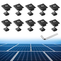 10pcs Solar Panel Mid Clamps – Aluminium T-Shaped Mounting Brackets for Metal &
