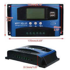 Solar Panel Regulator MPPT Dual USB 12V-24V Auto Focus Charge Controller 30A UE