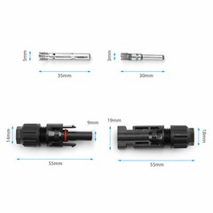 10 Pair Male Female M/F Wire Cable Connectors Solar Panel Adapter 30A Waterproof