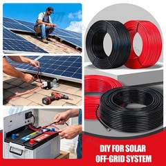 200 FT Solar Wire 10 AWG Solar Panel Extension Cable w/ Flexible Wire Connectors