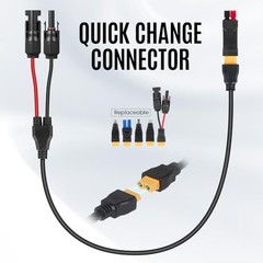 6-in-1 Solar Panel Connector Kit Solar Connector to DC5521 7909 8020 16.5FT(5m)