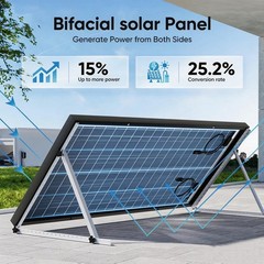 AeternaSol Bifacial 100W Solar Panel N-Type Mono Home RV Off-Grid Refurbished