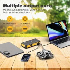 Portable Power Station 99.9Wh with Foldable Solar Panel 30W, Laptop Charger &…