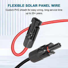 10 AWG Solar Extension Cable 100FT, Flexible Solar Panel Wire with Male to Femal