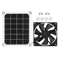 6V 10W Outdoor Solar Power Panel Exhaust Fan USB Charging For Greenhouse Chicken