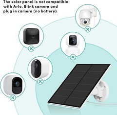 5W Solar Panel for Security Camera Outdoor, 5V USB Solar Panel Charger Compat…