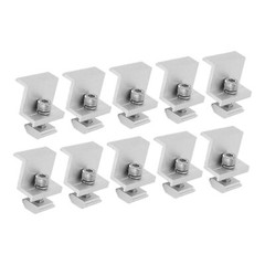 10 X Solar Mount Z Bracket Pressing Block PV Panel Rail End Grounding Clamp 40mm