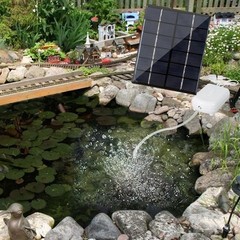 Solar Oxygen Pump for Fish Ponds and Tanks 2W 6V with Air Stones and Tubing