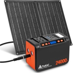 Solar Generator 120W Peak Portable Power Station with 21W Solar Panel 88.8Wh