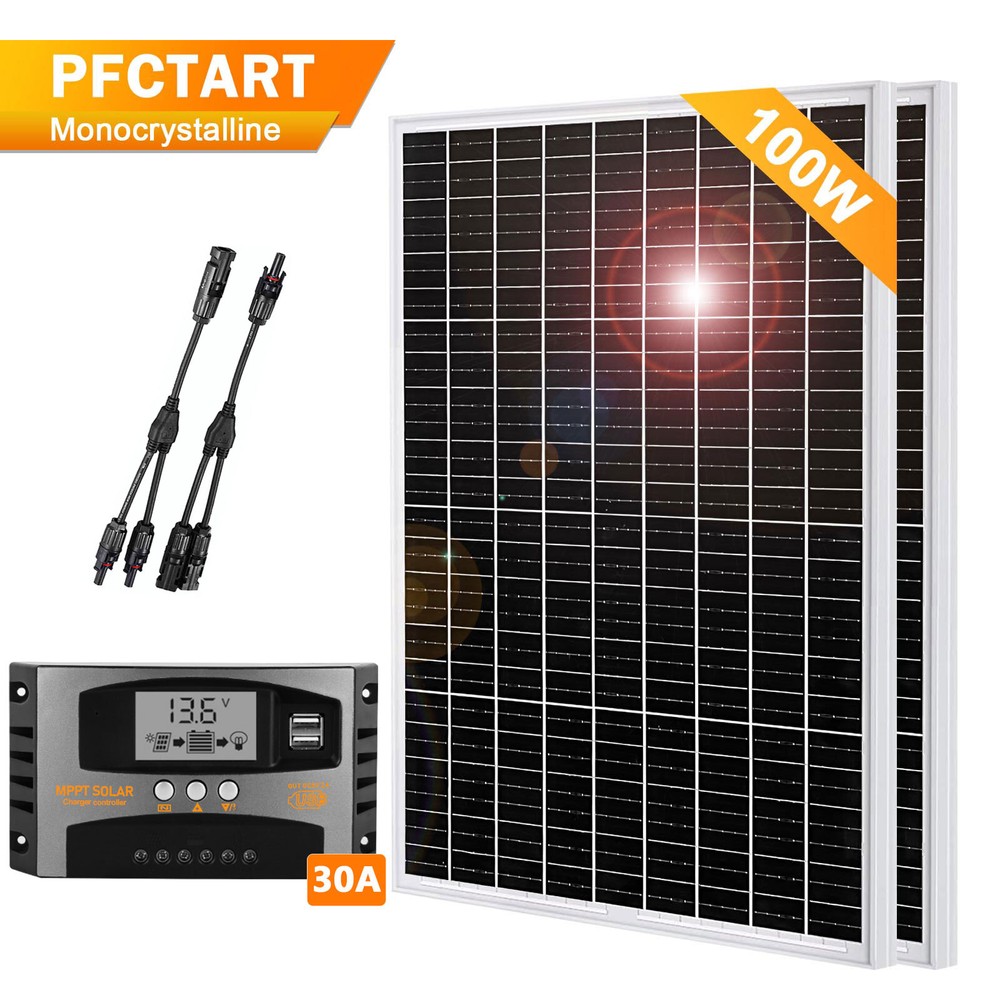 200W Solar Panel Kit with MPPT Solar Controller for RV Bosts Solar Power System
