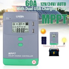 12/24V 30A~100A MPPT Solar Charge Controller Panel Battery Regulator Dual USB