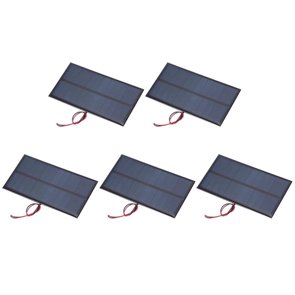 MECCANIXITY 5 Pcs 6V 0.96W 160mA Mini Solar Panels, Small Black