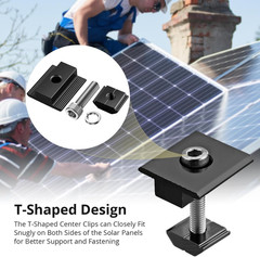 10 soportes paneles solares de 35 mm aluminio 6 en forma de T Abrazaderas medias