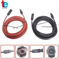 30 Ft Black + Red Wire Connector 10AWG Solar Panel Extension Cable