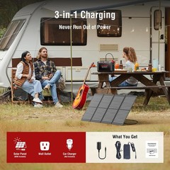 237Wh Solar Generator W/ Solar Panel Included Portable Power Station 300W Pure