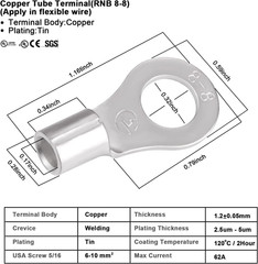 Igreely 10 Gauge Wire Solar to O Ring Cable Solar Panel Adapter Kit Cable Connet
