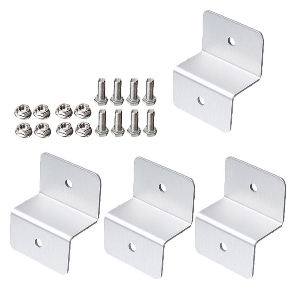 4Pcs Aluminum Solar Panel Brackets Durable for Rv Boat Home Silver Mounting
