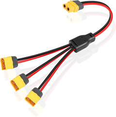 XT60 Splitter Extension Cable 1 Female to 3 Male Connector Adapter,12Awg XT60 Po