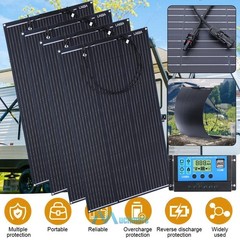 100W 200W 400W 18V Portable Flexible Solar Panel Kit RV Camping Off-Grid Rooftop