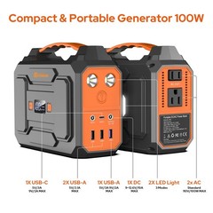 Portable Power Station with Foldable 40W Solar Panel, 100W Solar Powered Gene…