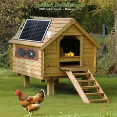 Solar Powered Chicken Coop Fan Kit – 20W Exhaust Fan, Dual 3500RPM, Waterproof,