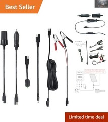 Versatile 16FT SAE Extension with Battery Clamps & LED Indicator for 12V Charge