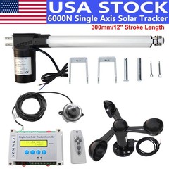 6000N 12″ DC Linear Actuator &Wind Spd Sensor for Single Axis Solar Tracker Kits