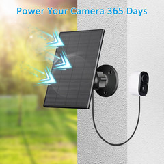 2W Solar Panel for Security Camera Outdoor, USB/USB-C Charger with IP65 Waterpro