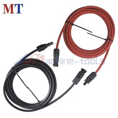 10 AWG Solar Panel Extension Cable Wire Connector 1 Pair 15FT Red + Black