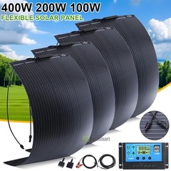 200W 400W Flexible Solar Panel Bendable Mono 12V Home RV Boat Camper Battery US