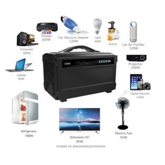 500W Large Capacity Lithium Generator Portable Solar Power Station Pure Sine Wav