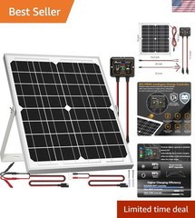 20W Waterproof Solar Panel Kit with Smart MPPT Charger for RV, Boat, Automotive