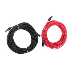 20M 4mm² Solar Cable Black+Red Waterproof Wire w/M4 Connector for Solar Panels