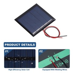 5Pcs 2.5V 0.25W 100mA Mini Solar Panels with Cable