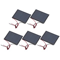 5 pcs mini solar panels 5V 0.25W 50mA with 2 cables 60x44mm for