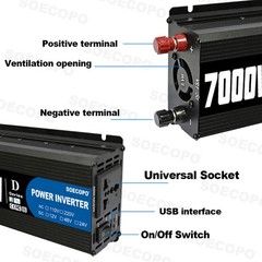 SOECOPO 7000W Peak Solar System Kits Flexible Panel 100A Controller 12V To 110y9