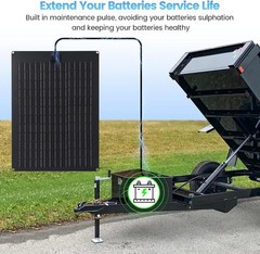 Solar Battery Charger Maintainer, 20W Solar Panel Kit for Dump Trailer Built-In