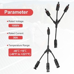 Solar Panel Connector Y Branch 3 to 1 Parallel Solar Panel Splitter 3 Way 2Set