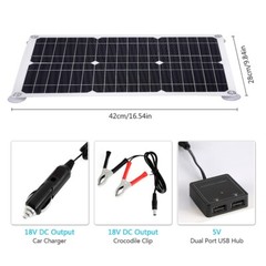 50W Solar Panel Kit 12V Mono Caravan Camping Outdoor Battery Dual USB Charging