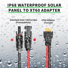Solar Panel Connector to XT60 Connector Cable 50FT, 10AWG Solar to XT60 Charg…
