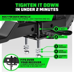 Rhino USA Hitch Tightener Anti-Rattle Clamp – for 2in Hitches | Heavy Duty Steel