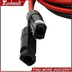 Findmall 5 Feet 10AWG Black + Red Solar Panel Extension Cable Wire Connector