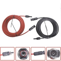 High Quality 30 FT 12 AWG Black + Red Solar Panel Extension Cable Wire Connector