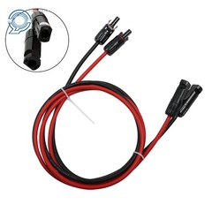 10 AWG Solar Panel Extension Cable Wire Connector 1 Pair 5ft Black + Red