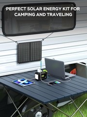 Emergency-Ready 88.8Wh Portable Solar Generator & 21W Panel – Lightweight Design