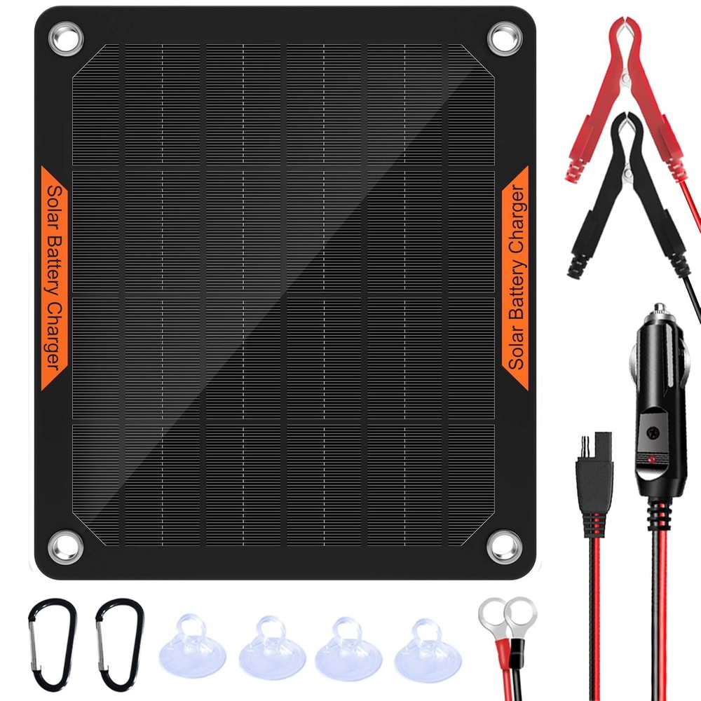 12V 5W Solar Battery Maintainer Car RV Boat Trickle Charger