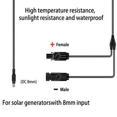 16.5FT 14AWG+16AWG Solar Cable with Solar Panel Connector for Anker 521 535