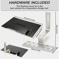 Otoolling 4 Pack Solar Racking Aluminum L Bracket with Flashing for Solar Pan…