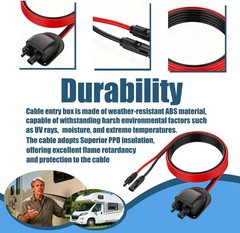 Solar Cable Entry Gland with 10FT 10AWG Solar Extension Cable MC4 Connectors Sol